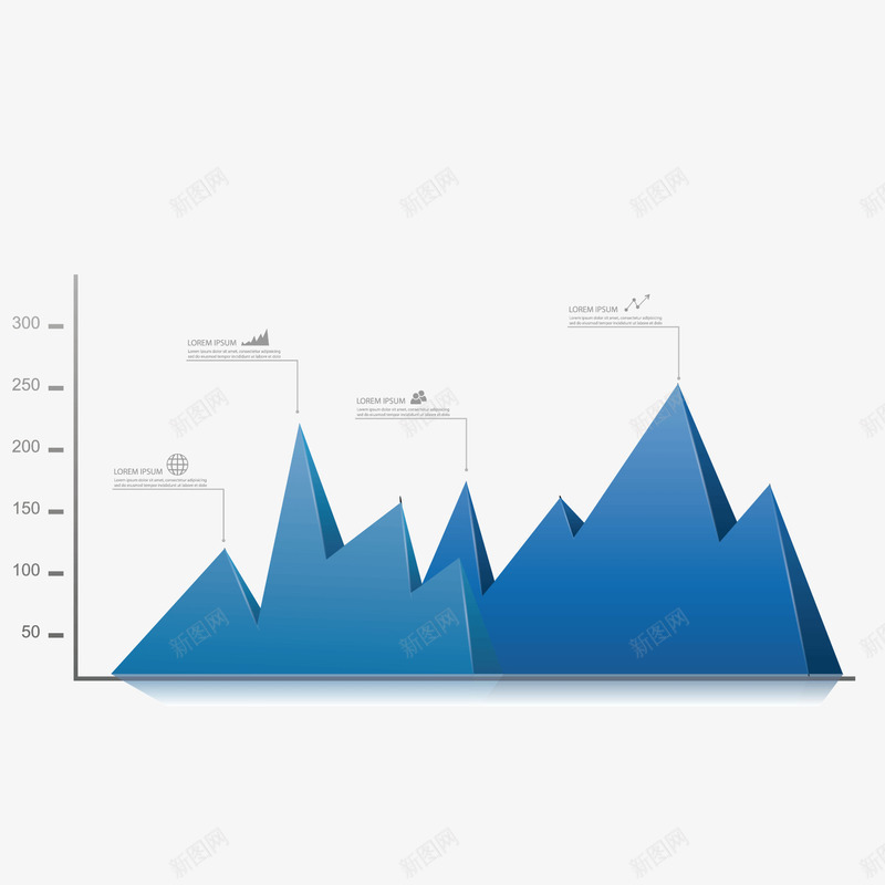 蓝色折线数据png免抠素材_新图网 https://ixintu.com 分析 刻度 层次 山峰 折线 数据 科技 立体 蓝色