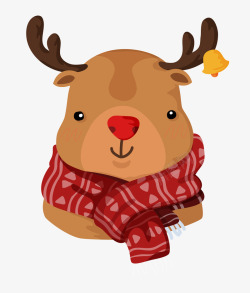 可爱鹿头圣诞节贴纸鹿头头像矢量图高清图片