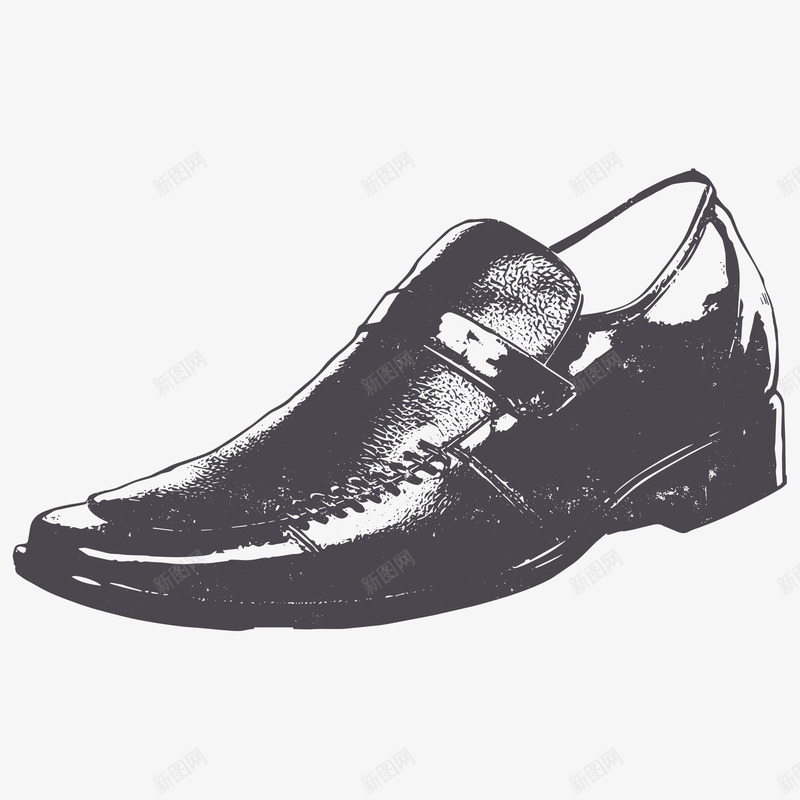 卡通手绘黑色的皮鞋png免抠素材_新图网 https://ixintu.com 创意 动漫动画 卡通 手绘 男士鞋 黑色的皮鞋