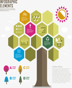 几何树木数据图表矢量图素材