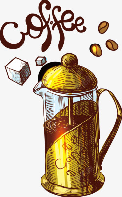咖啡壶矢量图素材