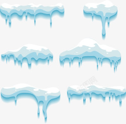 融化蓝色冬天融化的冰雪矢量图高清图片