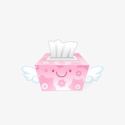 简约口水巾粉色可爱纸巾盒矢量图高清图片