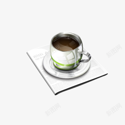 绿色质感咖啡杯图标png_新图网 https://ixintu.com UI图标 互联网 创意图标 咖啡 图案 扁平化图标 报刊 杯子 立体化图标 绿色质感图标
