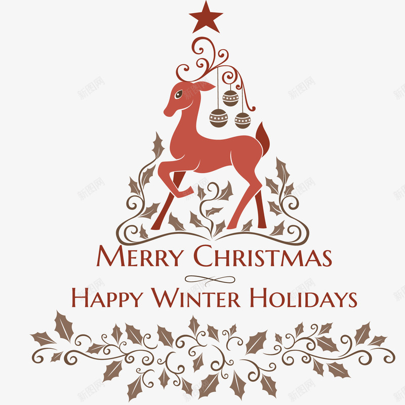 圣诞树麋鹿png免抠素材_新图网 https://ixintu.com 圣诞树 圣诞节 欢庆 装饰 过年 过度装饰 送礼物 麋鹿