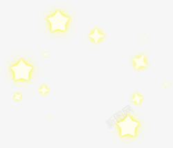 星星发光矢量图发光星星卡通黄色效果高清图片