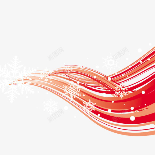 圣诞彩带psd免抠素材_新图网 https://ixintu.com 冬天 圣诞节 漂浮彩带 红色彩带 雪花