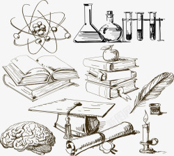 实验书籍矢量素材科技线条科学实验元素矢量图高清图片