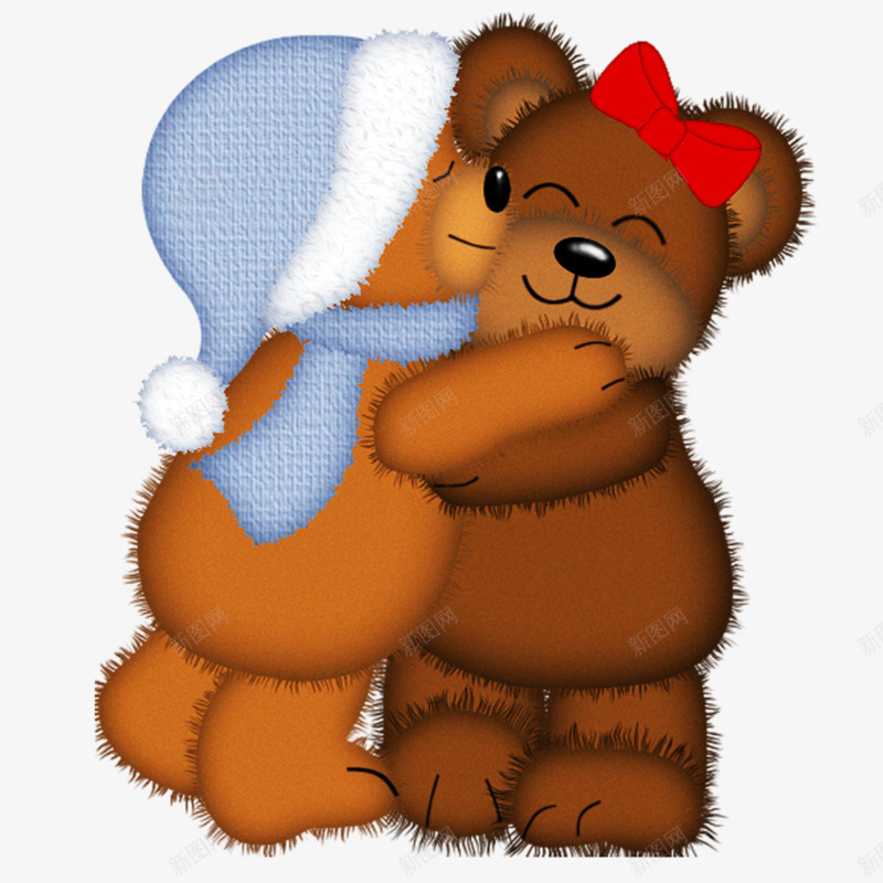 两只可爱熊png免抠素材_新图网 https://ixintu.com 开心 手绘 拥抱 熊