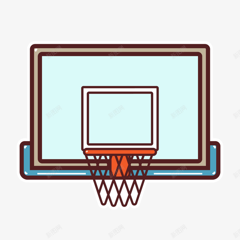 卡通创意手绘篮球架png免抠素材_新图网 https://ixintu.com 卡通 可爱 手绘 篮球架 篮球框 篮球比赛