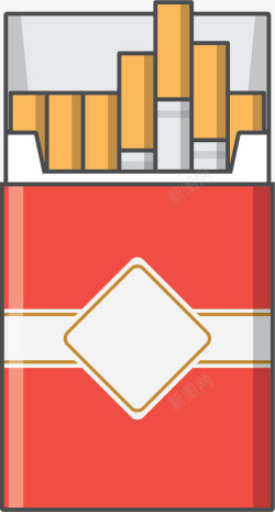红色盒子卡通香烟素材