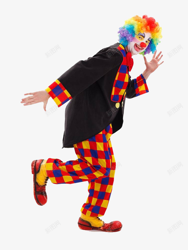 跑步的小丑png免抠素材_新图网 https://ixintu.com cosplay joker 发型设计 头套 小丑 小丑joker 彩色假发 男假发 装饰 角色扮演