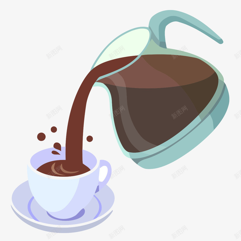 倒咖啡奶茶png免抠素材_新图网 https://ixintu.com 咖啡 咖啡奶茶 奶茶 杯子