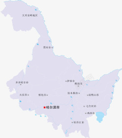 黑龙江省地图矢量图素材
