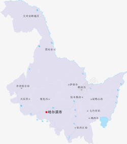 龙江黑龙江省地图矢量图高清图片