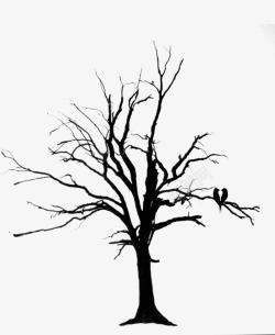 枯树藤枯树藤上的小鸟图标高清图片