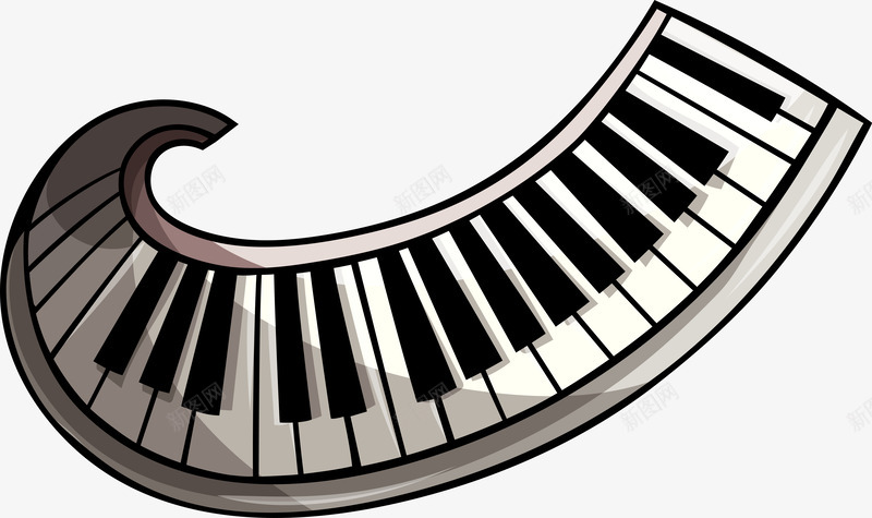 卡通手绘钢琴键png免抠素材_新图网 https://ixintu.com 卡通 复古 矢量手绘 钢琴 键盘 音乐涂鸦