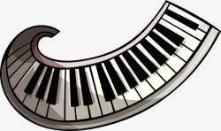 卡通手绘钢琴键素材