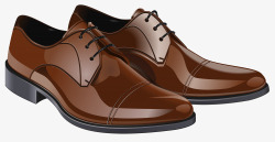 男式皮鞋手绘卡通褐色男式鞋子高清图片