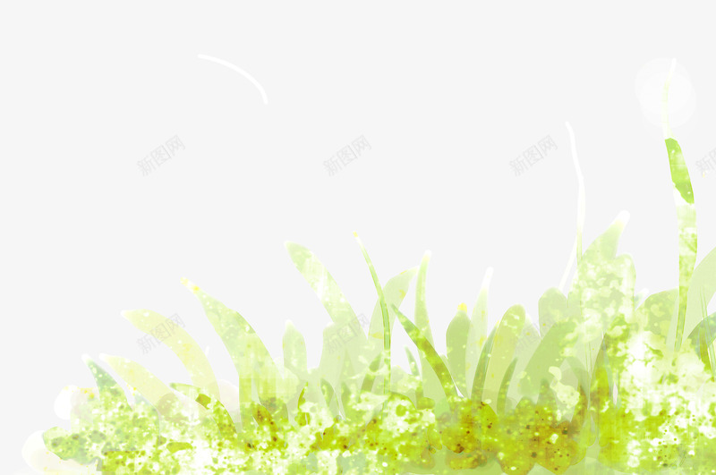 绿色水彩草丛边框纹理png免抠素材_新图网 https://ixintu.com 免抠PNG 小草 水彩 绿色 草丛 边框纹理