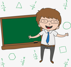 数学课卡通开心微笑的教师高清图片