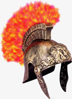 头盔帽子金属质感复古狮子头盔甲帽子高清图片