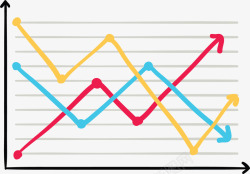 彩色统计分析折线图矢量图素材