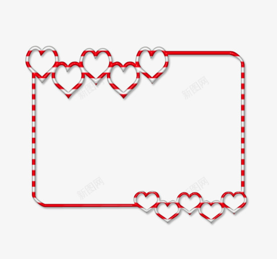 镂空心形装饰红色边框png免抠素材_新图网 https://ixintu.com 心形边框 桃心边框 相册 相框 红色边框 边框