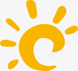 朝阳手绘太阳矢量图高清图片