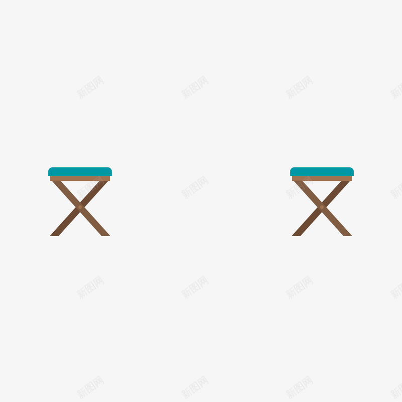 咖啡色的折叠凳矢量图ai免抠素材_新图网 https://ixintu.com 咖啡色 折叠凳 日用 日用凳子 矢量凳子 蓝色 矢量图