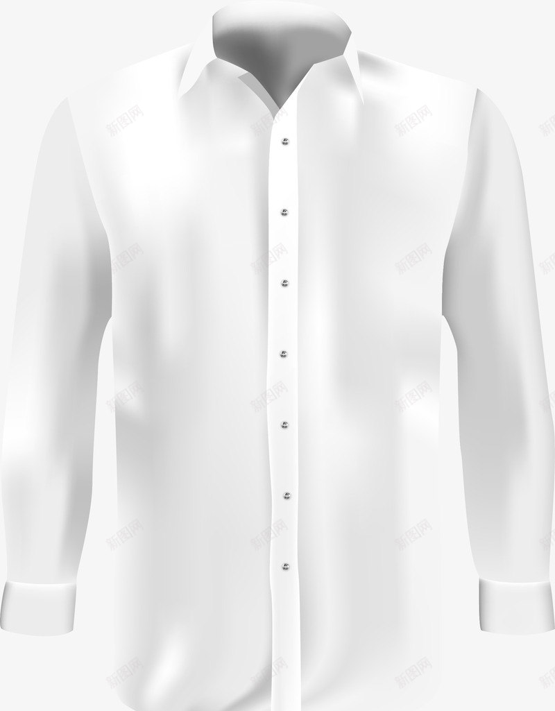 一件白衬衫png免抠素材_新图网 https://ixintu.com 男士衬衫 白衬衫 矢量素材 衬衫 黑白衬衫