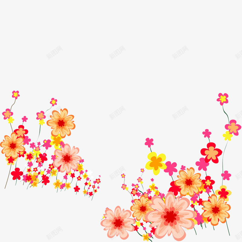 手绘花png免抠素材_新图网 https://ixintu.com 小花 小野花 手绘花 红花