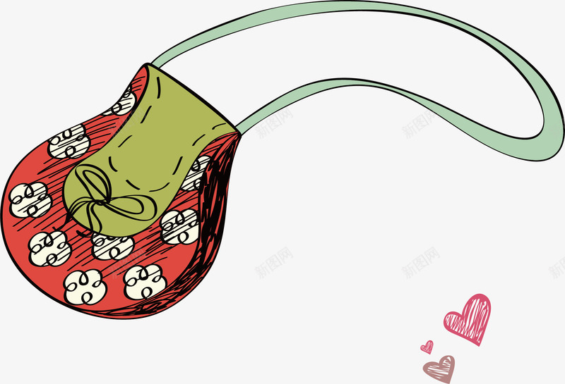 手绘小碎花包png免抠素材_新图网 https://ixintu.com 创意 包包 卡通 可爱 小碎花 彩色图 手绘图 简单