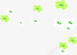 绿色卡通创意花朵春季素材