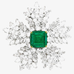 绿色的钻石雪花胸针高清图片