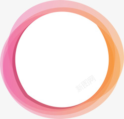 粉橘色墨点粉橘色圆圈装饰框矢量图高清图片