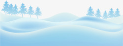 白茫茫手绘雪地和松树矢量图高清图片