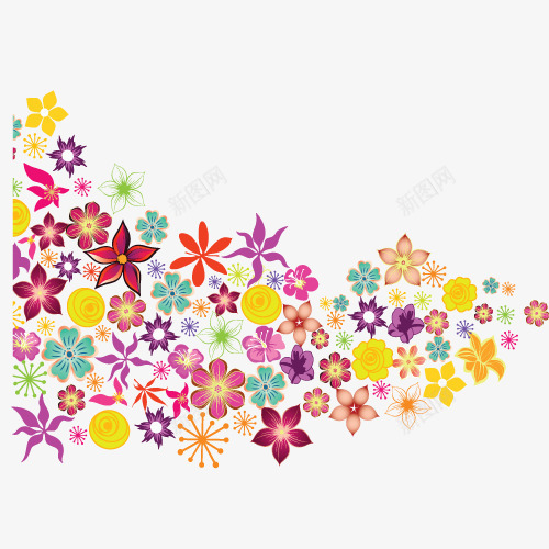 彩色花矢量图ai免抠素材_新图网 https://ixintu.com 小花 彩色花 碎花 矢量图