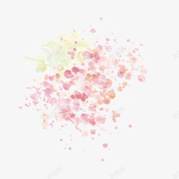 粉色水彩泼点png免抠素材_新图网 https://ixintu.com 墨水 水彩 泼点 粉色 装饰 配图