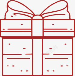 红色圣诞快乐红色线条礼物盒矢量图高清图片