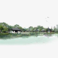 小村庄江南水乡高清图片