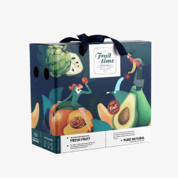新鲜树莓创意梦幻水果包装盒海报