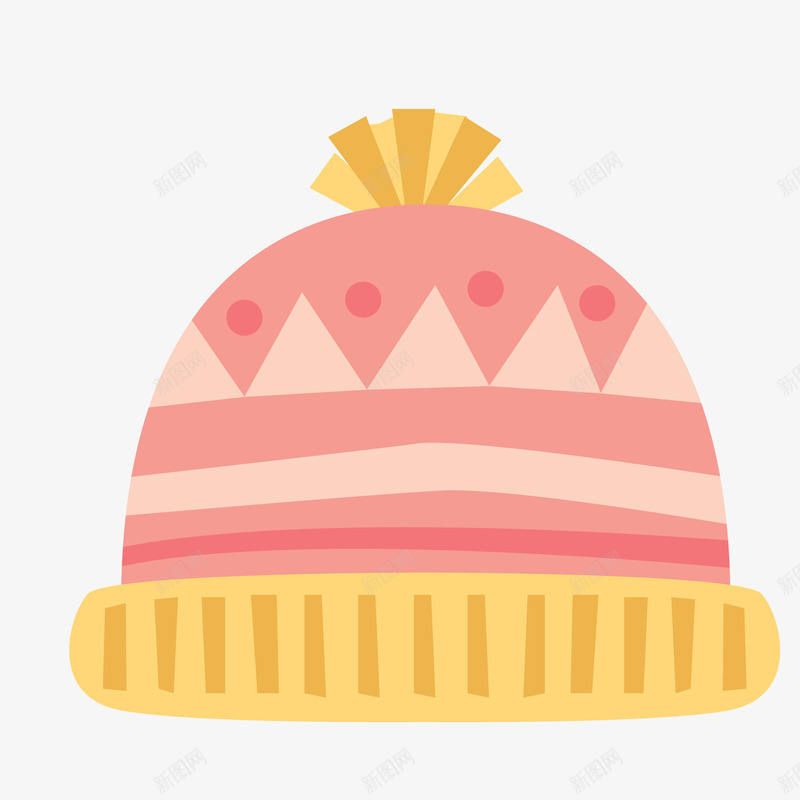 卡通粉红色的冬季帽子矢量图ai免抠素材_新图网 https://ixintu.com 冬天 创意 卡通 帽子设计 粉红色 矢量图