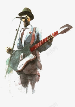 卡通电吉他歌手高清图片