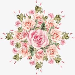 手绘花饰素材玫瑰花束高清图片