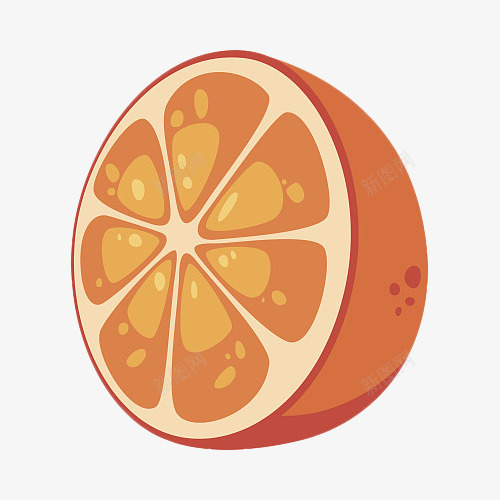 卡通半个香橙png免抠素材_新图网 https://ixintu.com 卡通 广告 手绘 果汁 桔子 橘子 橙子 橙汁 设计 香橙 香橙卡通