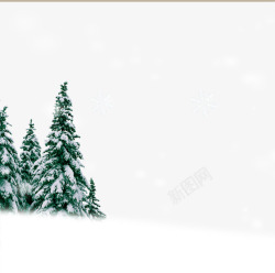 景色圣诞雪地里的圣诞树高清图片