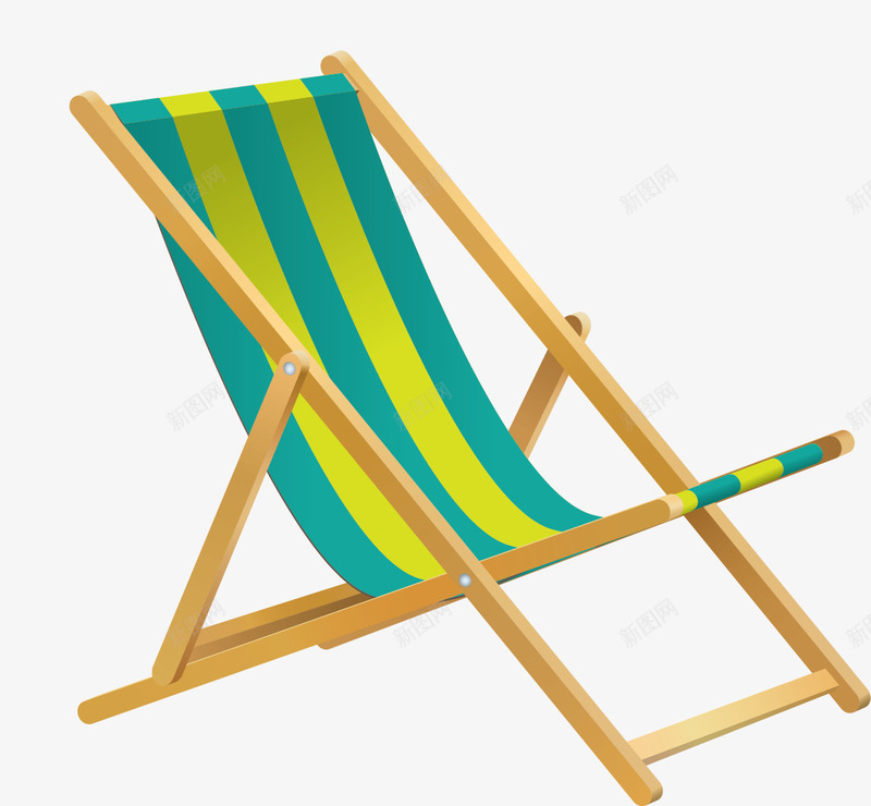 木质浅色绿色沙滩椅png免抠素材_新图网 https://ixintu.com 卡通沙滩椅 彩色沙滩椅 折叠椅 椅子 沙滩椅 浅色 矢量沙滩椅