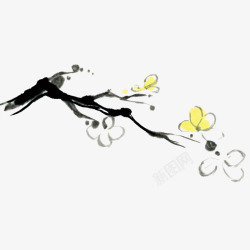 梅花墨染素材