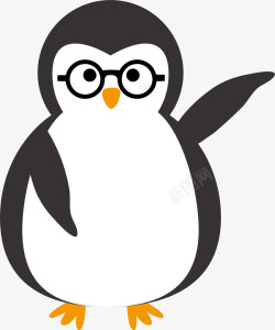 小企鹅图案卡通眼镜企鹅高清图片